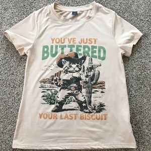 SHEIN Cream Graphic Tee - Short Sleeve